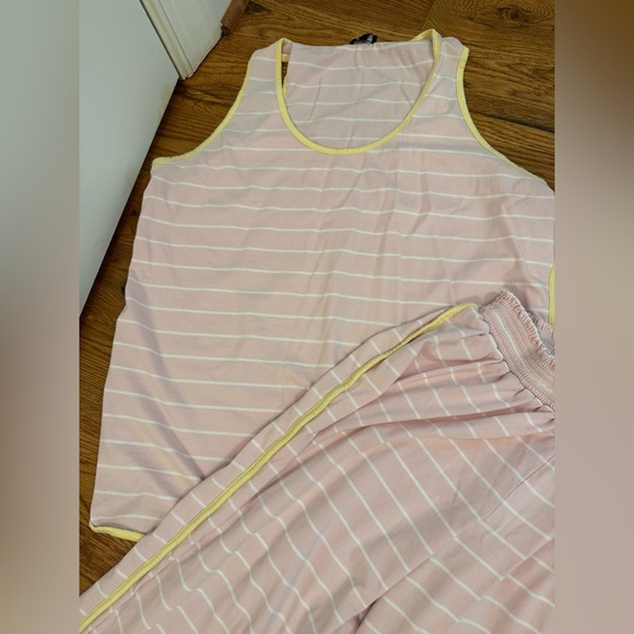 Cosabella Maternity Pima Cotton Pajama Set, size L, pants & tank, pink stripe - Picture 13 of 13